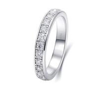 Wycian Pre Engagement Ring, Lab Diamond Ring for Women 14K White Gold Silver Round Created Diamond Size M 1/2 Stackable Knuckle for Prom