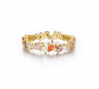Wycian Pre Engagement Ring White Gold Ring Guard 9K Au375 Size L 1/2 White Rectangle 3X5mm Moissanite Stackable for Aunt Elegant