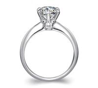 Wycian Princess Cut Engagement Ring Faux Diamond Engagement Ring Band 18K White Gold Silver with 0.3CT Diamond Size P 1/2 Solid Not Plated Upgrade 3.0 for Sister Valentines Day