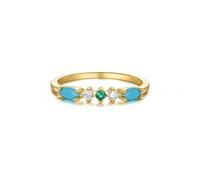 Wycian Princess Rings for Women Gold Promise Rings 9K Au375 Size P 1/2 White Marquise Moissanite Stackable for Wife Classic