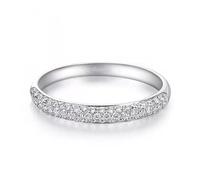 Wycian Promise Ring 14K White Gold Ring Setting Silver with 0.25CT Diamond Size U 1/2 Solid Not Plated Upgrade 3.0 for Ladies New Year Jewelry