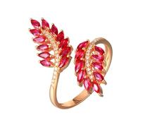 Wycian Promise Ring Band Lab Grown Ruby Engagement Ring 18K Yellow Gold Marquise Shape with 0.89CT Ruby and Diamond Size x 1/2 Solid Not Plated Modern for Ladies Mothers Day