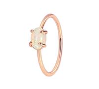 Wycian Promise Ring Custom Opal Jewelry for Women Rings 18K Rose Gold Au750 Simple Dainty Size M 1/2 Elegant for Sister Anniversary Jewelry