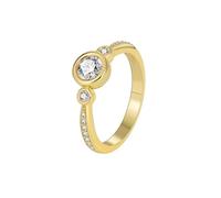 Wycian Promise Ring Decorations Gold Ring Vintage 18K Au750 Moissanite White Round Moissanite Size M 1/2 Simple for Sister New Year Jewelry