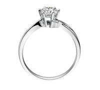 Wycian Promise Ring for Gf White Gold Ring 14K Silver with 0.3CT Diamond Size N 1/2 Solid Not Plated Fashion for Wife Valentines Day Jewelry