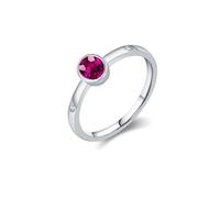 Wycian Promise Ring Heart 14K White Gold Filled Ring Au585 Size H 1/2 White 6mm Moissanite Stackable for Lesbian Elegant