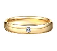 Wycian Promise Ring Men Cute Gold Rings Lab Created Diamond Single Round Diamond Size V 1/2 Solid Not Plated Fashion for Sister Anniversary Jewelry