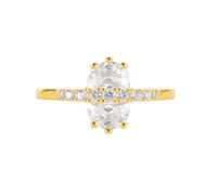 Wycian Promise Ring to Myself 14K Gold Ring Au585 Size K 1/2 White Round Moissanite Stackable for Lesbian Simple