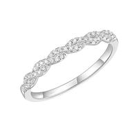 Wycian Promise Ring to Myself Cubic Zirconia Ring Vintage Style 9K White Gold Au375 Size O 1/2 Multicolor Round Cubic Zirconia Stackable for Lesbian Classic