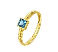 Wycian Promise Ring to Self 14K Gold Rings for Women 14K Yellow Gold with 0.3CT Square Topaz Size K 1/2 Solid Not Plated Fashion for Ladies Thanksgiving Jewelry