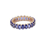 Wycian Promise Ring To Self 14K Rings for Women Real Gold Tanzanite Eternity Size H 1/2 Fashion for Ladies New Year Jewelry