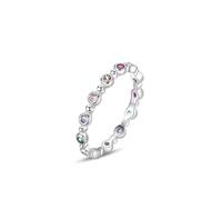 Wycian Promise Ring to Self Cubic Zirconia Ring Vintage Style 925 Sterling Silver 2.4mm Round with Cubic Zirconia Size R 1/2 Gifts for Ladies Classic