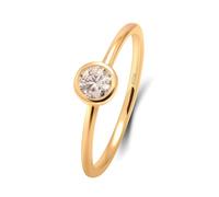 Wycian Promise Ring to Self, Promise Ring Diamond 14K Yellow Gold White Round Natural Diamond Size R 1/2 Stackable Knuckle for Valentines Day