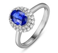 Wycian Promise Ring Unique Lab Created Sapphire Ring 18K Gold Silver Oval Shape Size U 1/2 Solid Not Plated Upgrade 3.0 for Aunt Anniversary Jewelry