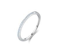 Wycian Promise Rings Decorations Promise Ring Green 9K White Gold Au375 Size S 1/2 Round 5X5mm Lab Created Emerald Stackable for Sister Classic