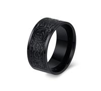 Wycian Promise Rings for Her, Stainless Steel Rings Couples Black Size x 1/2 Vintage Celtic Knot 10mm Custom Gifts for Wife Prom Jewelry