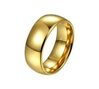 Wycian Promise Rings for Her, Tungsten Steel Rings Gold Size Z+1 Simple Polished 8mm Custom Gifts for Wife Prom Jewelry