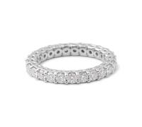 Wycian Promise Rings Lesbian Vintage Moissanite Engagement Ring 18K White Gold Row Of 4mm Round Moissanite Size Q 1/2 Popular for Wife Valentines Day Jewelry