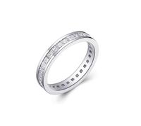 Wycian Promise Rings That Don'T Turn Your Finger Green 14K White Gold Band Rings for Women Silver Lab Created Diamond with 0.94CT Diamond Size N 1/2 Solid Not Plated Popular for Ladies Anniversary