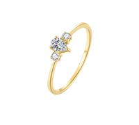 Wycian Promise Rings That Don'T Turn Your Finger Green 9K Gold Ring Elegant Thin with Teardrop Diamond Size I 1/2 Solid Not Plated Modern for Ladies Cocktail