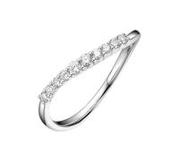 Wycian Promise Rings That Don'T Turn Your Finger Green Diamond Ring Vintage 9K White Gold Silver with 0.16CT Diamond Size P 1/2 Solid Not Plated Modern for Aunt Engagement