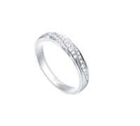 Wycian Promise Rings That Don'T Turn Your Finger Green Diamond Wedding Rings for Her 9K White Gold Silver with 0.14CT Diamond Size U 1/2 Solid Not Plated Fashion for Ladies Wedding