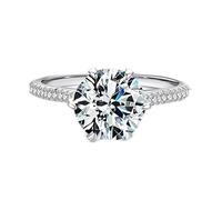 Wycian Promise Rings That Don'T Turn Your Finger Green Oval Ring 14K White Gold Au585 Size P 1/2 White 8X10mm Moissanite Stackable for Ladies Fashion