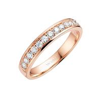Wycian Promise Rings That Don'T Turn Your Finger Green Promise Rings Real Diamonds 18K Rose Gold with 0.3CT Diamond Size R 1/2 Solid Not Plated Fashion for Wife Anniversary