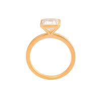 Wycian Promise Rings Unique 14K Rings for Women Real Gold Solid Yellow Moissanite with Square Moissanite 2Ct Size N 1/2 Upgrade 3.0 for Ladies Cocktail Jewelry