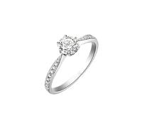 Wycian Promise Rings Unique Platinum Vintage Rings White Gold 6 Prong 0.5CT Diamond Size I 1/2 Solid Not Plated Fashion for Ladies New Year Jewelry