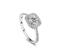 Wycian Ring Band Golden Ring 9K Au375 Size M 1/2 White Rectangle Moissanite Stackable for Aunt Fashion