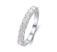 Wycian Ring for Men, the Silver Ring 18K White Gold Round Moissanite Size S 1/2 Stackable Knuckle for Women Mother'S Day