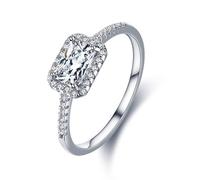 Wycian Ring Jewelry 14K White Gold Rings for Women Real Gold Au585 Size J 1/2 Stackable for Sister Simple