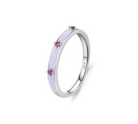 Wycian Rings Women Cubic Zirconia Ring Vintage Style 925 Sterling Silver 2.72mm Purple Geometric Size N 1/2 Gifts for Ladies Mother Premium