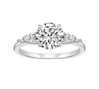 Wycian Ruby Ring for Women 14K White Gold Ring Au585 Size I 1/2 Red Round Ruby Stackable for Aunt Classic