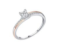Wycian S925 Sterling Silver Cubic Zirconia Ring Band for Women, Beautiful Rings Vintage Simple for Her Round with White Round Shape Moissanite Size J 1/2