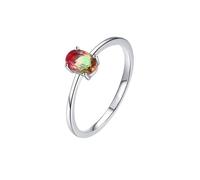 Wycian S925 Sterling Silver CZ Engagement Ring for Women, Wedding Band Thin Women Cubic Zirconia Oval Solitaire Size J 1/2