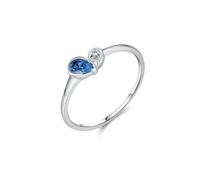 Wycian S925 Sterling Silver Wedding Band for Her Size 7, Beautiful Rings Vintage Simple for Her Cubic Zirconia Waterdrop Size N 1/2