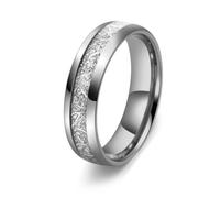 Wycian Silver 6MM Men Ring Tungsten 6Mm Frost Pattern, Tungsten Steel Size V 1/2