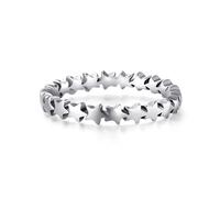 Wycian Silver 925 Promise Rings for Women, Star Wedding Rings for The Bride Size P 1/2