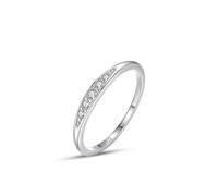 Wycian Silver Engagement Rings for Women Silver 925 Rings 2.6mm Cubic Zirconic Stackable Setting Gemstone Size J 1/2 Gifts for Ladies Mother Simple