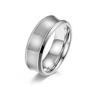 Wycian Silver Rings Men, Stainless Steel Rings for Men Concave Outside and Convex Inside Free Engrave Ring for Valentine's Day R 1/2