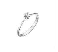Wycian Simple Promise Rings Diamond Ring Decor 18K White Gold Silver with 0.15CT Diamond Size J 1/2 Solid Not Plated Modern for Lesbian Cocktail Jewelry