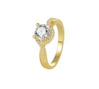 Wycian Simple Promise Rings for Women Gold Stacking Rings 18K Au750 Moissanite Elegant Size S 1/2 Modern for Sister Engagement Jewelry