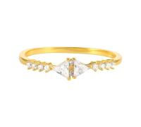 Wycian Simple Promise Rings Oval Cluster Ring 9K White Gold Au375 Size M 1/2 Multicolor Moonstone Stackable for Mother Upgrade 3.0