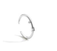 Wycian Simple Ring Moissanite Engagement Rings 14K White Gold Au585 Star Size N 1/2 Modern for Sister Cocktail Jewelry
