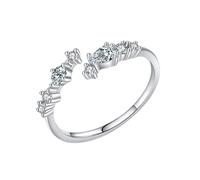 Wycian Solitaire Ring Gold Stacking Rings 14K Au585 Size N 1/2 White Marquise Moissanite Stackable for Mother Classic