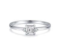 Wycian Stackable Initial Rings for Women Gold Stacking Rings 9K Au375 Size L 1/2 White Round 1.1X1.1mm Moissanite Stackable for Lesbian Classic