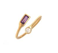Wycian Stackable Ring with Stone Gold Promise Ring 9K Au375 Size S 1/2 White Round Moissanite Stackable for Sister Simple