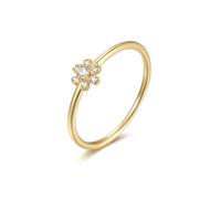 Wycian Stacking Rings for Women 14K White Gold Ring for Woman Au585 Size H 1/2 White Round Moissanite Stackable for Aunt Classic